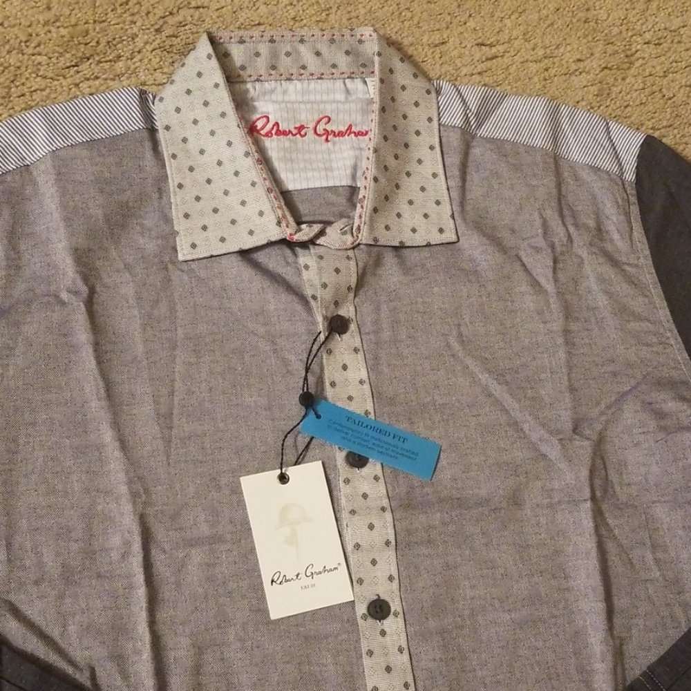Nwt robert graham landen dress shirt size 2xl